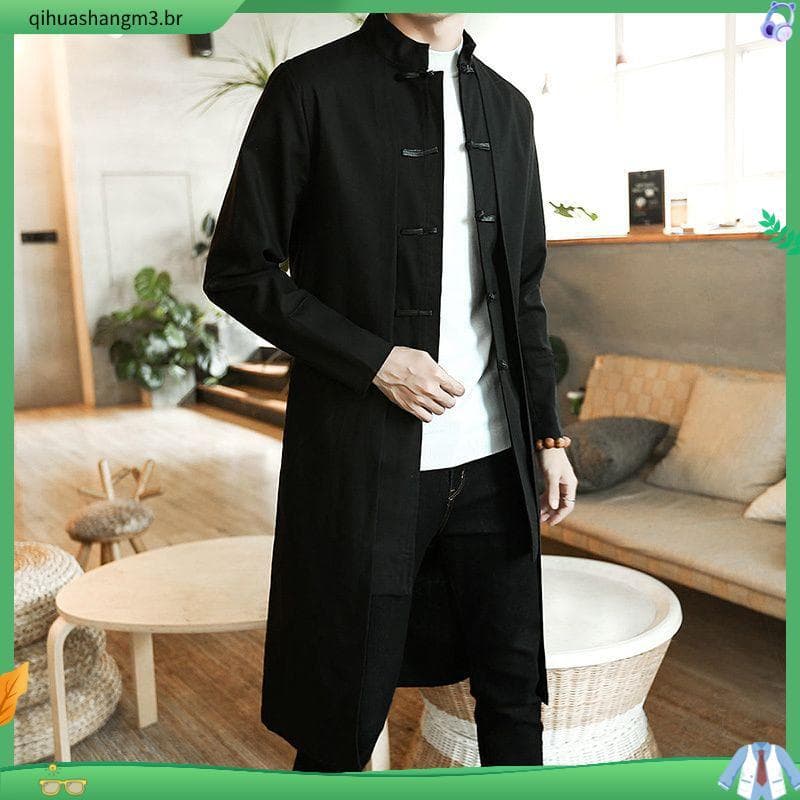 T Tang terno jaqueta masculina nacional na moda blusão estilo chinês fino-ajuste chinês Trench terno masculino juventude