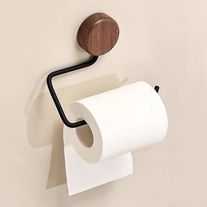 Suporte de papel em rolo simples Suporte de papel higiênico montado na parede Caixa de tecido higiênico Suporte de madei