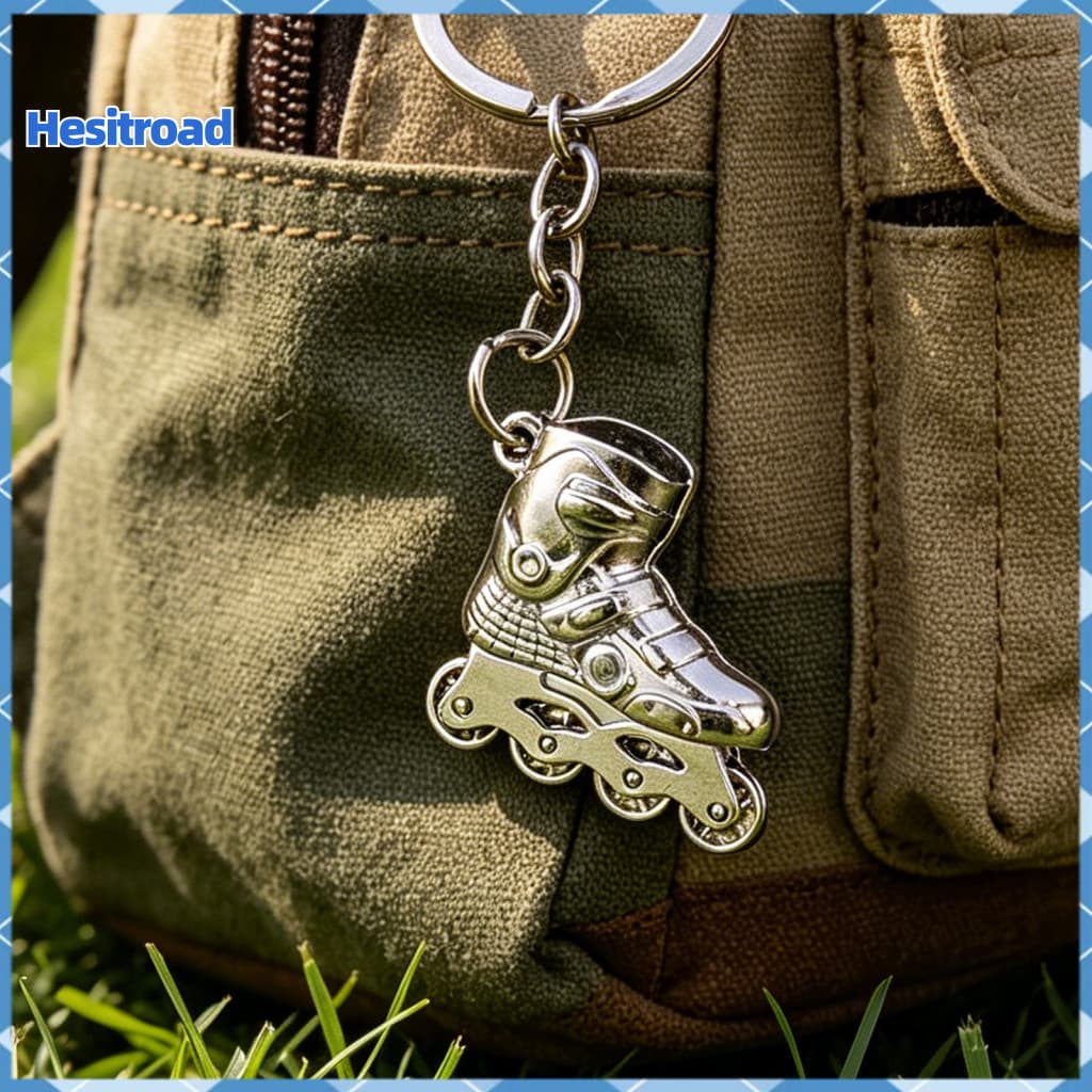 Zinc Alloy 3d Roller Skate Keychain Pendant Colorful Durable Key Ring Practical Hanging Gift for Men Women Trendy Access