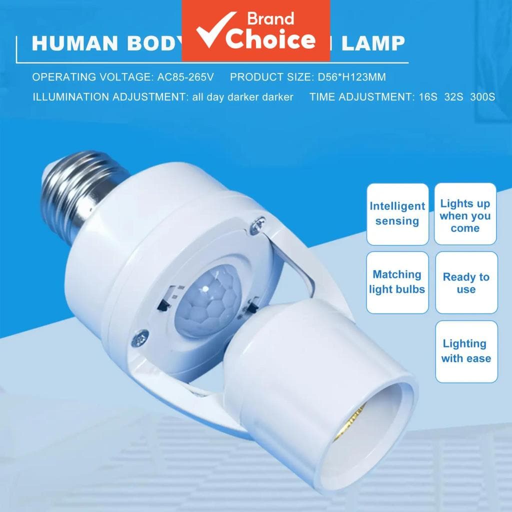 Axus E27 Pir Motion Sensor Suporte Para Lâmpada Conversor De Base De Inteligente Automático Ac 110v 220v