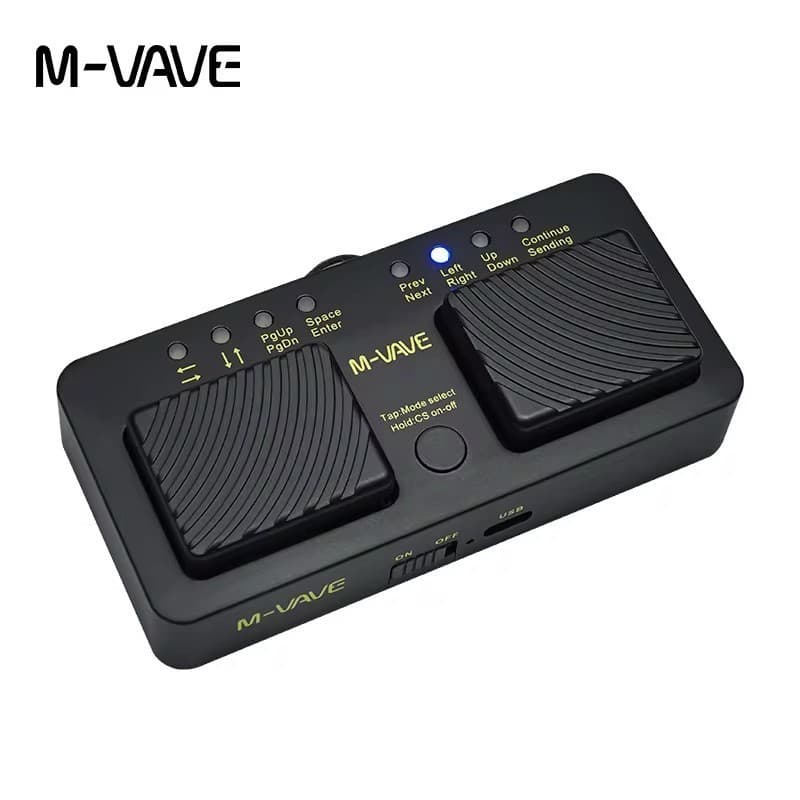 M-VAVE Cube Turner Pro Wireless BT Page Turner Pedal silencioso USB recarregável Instrumento musical Telefone