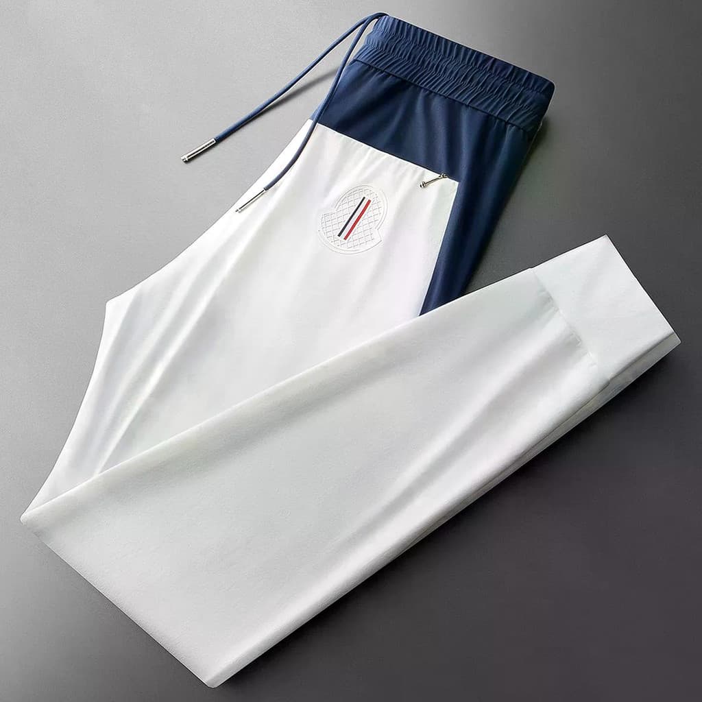 Calças de seda gelo masculinas verão fino de secagem rápida Sweatpants masculino luz luxo-Level fino-ajuste High-End cor