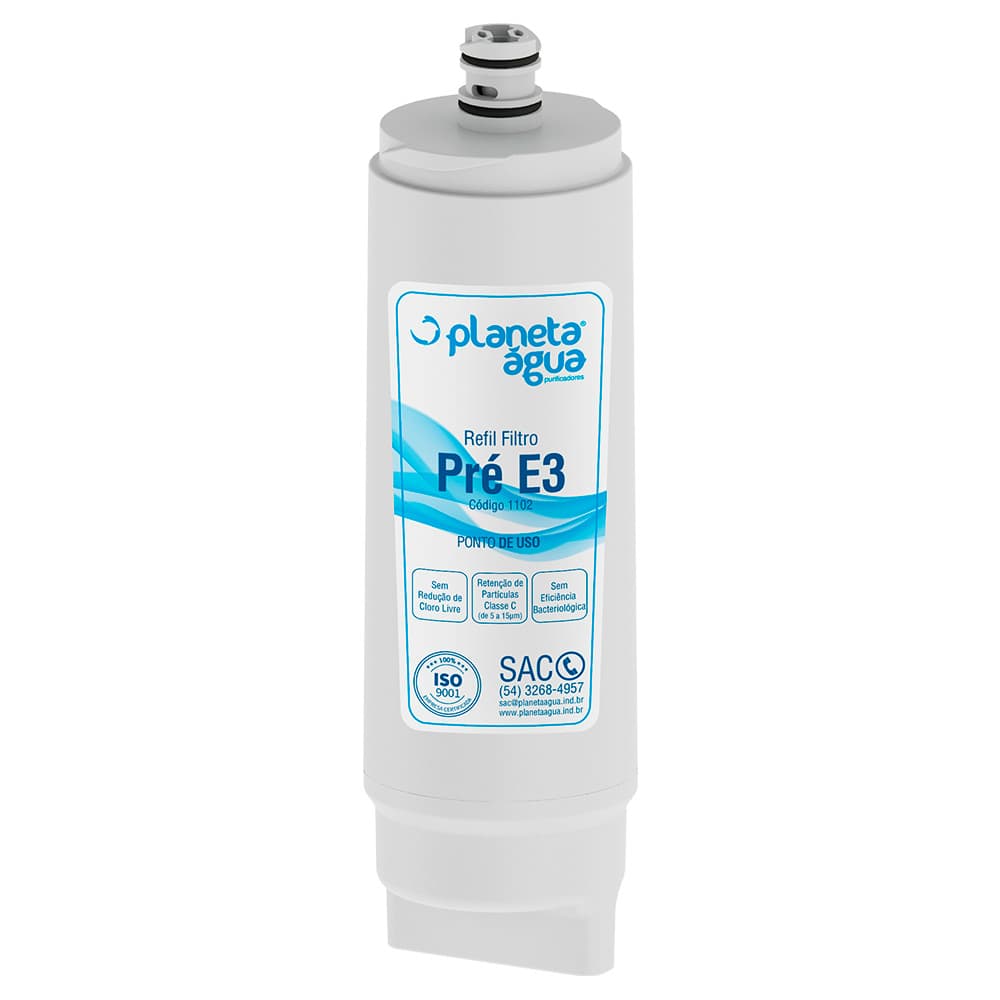 Refil Filtro Planeta Água Pré E3 para Purificador de Água IBBL Pré C+3 - Compatível