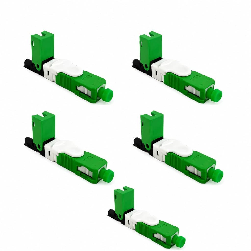 Kit 100 Conectores APC SC Fibra Óptica Fast Connector Click Alta Performance