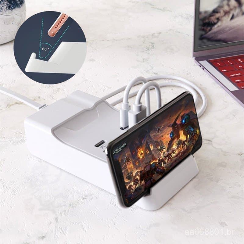 Carregador de celular PD de carregamento rápido 20W, cabeçote de carregamento USB multiportas compatível, grande quantid