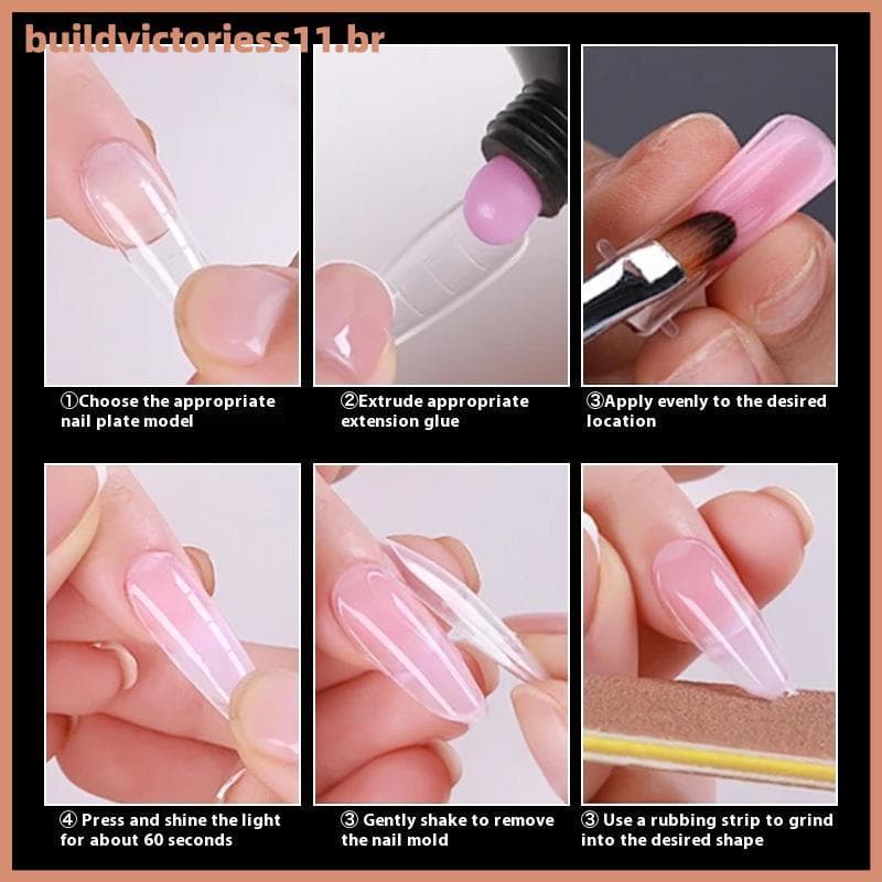 BDVT 120 Pçs/Caixa Forma Dubill Moldes De Unhas Dupla Cobertura Completa Qui Construção Gel Molde Acrílico Dicas Falsas