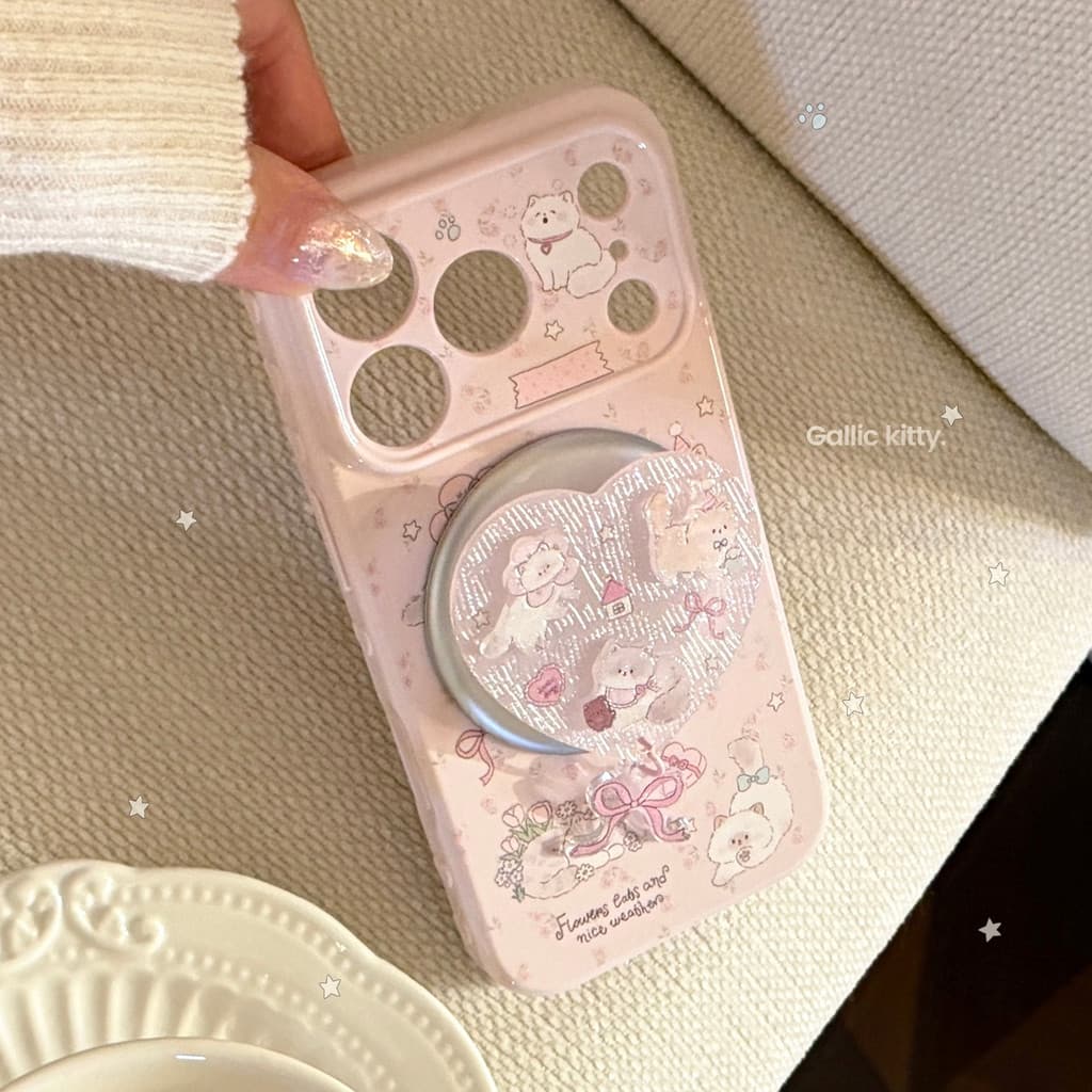 Tridimensional vitrificado em relevo Apple 17pm caso de telefone iphone16 gato suporte magnético 13 resistente a choques
