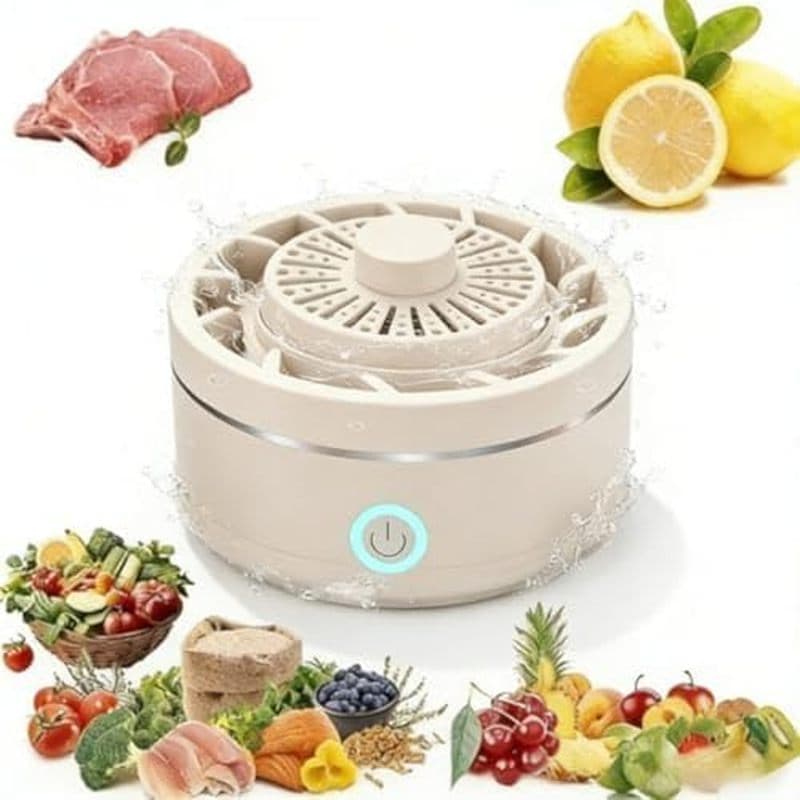 Puriproduzir Limpador De Vegetais , Purificador Giratório De Frutas E Produto Limpo Fresco Em Água (Branco)