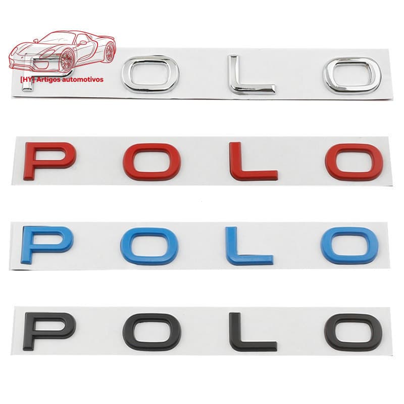 Adesivo Traseiro 3D de Metal Modificado para POLO, Emblema Decorativo 3D com Logotipo Traseiro POLOPLUS para VW