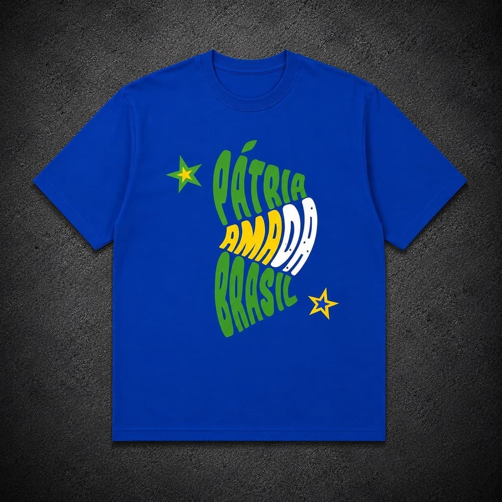 Camiseta Pátria Amada Brasil Independência 7 de Setembro Patriótica Unissex Camisa Algodão