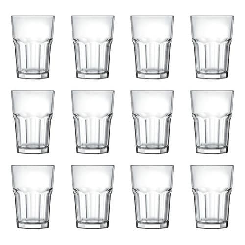 Kit Jogo Conjunto 12 Copos De Vidro Bristol Suco Agua 410ml Transparente