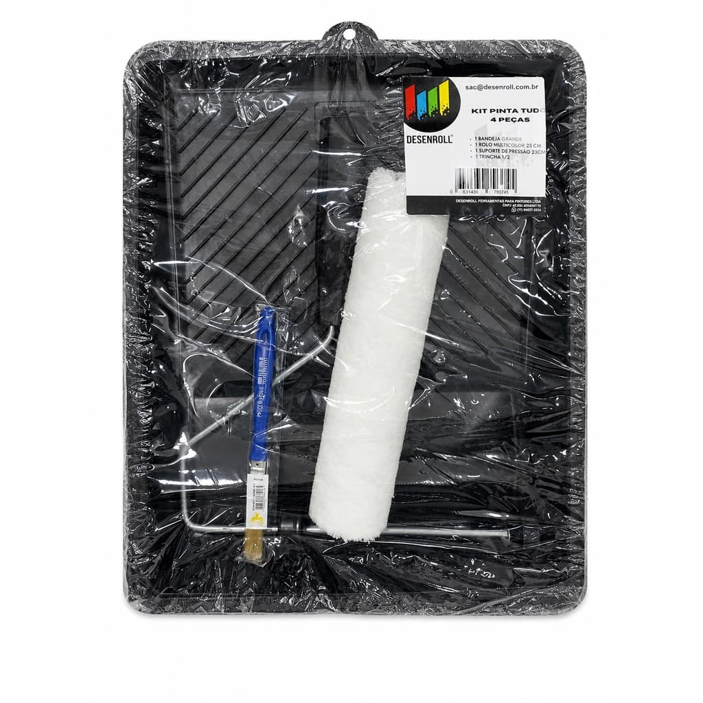 Kit Pintura Pinta Tudo Anti-gotas Com Rolo 23cm e Sup. 3 pçs