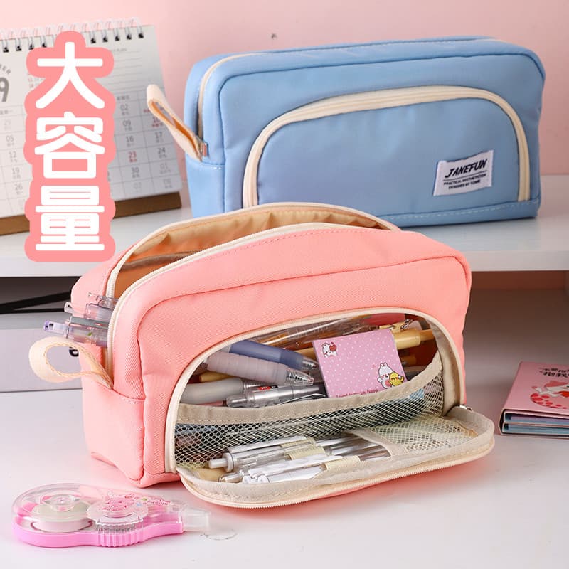TOME Estojo de lápis de grande capacidade feminino ins caixa de papelaria japonesa menina bolsa de papelaria de lona mul