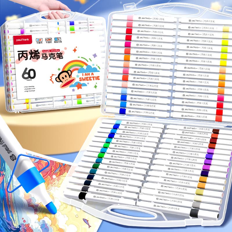 Alunos do ensino fundamental Arte Marcador acrílico dedicado Jardim de infância Caneta colorida para crianças Caneta col