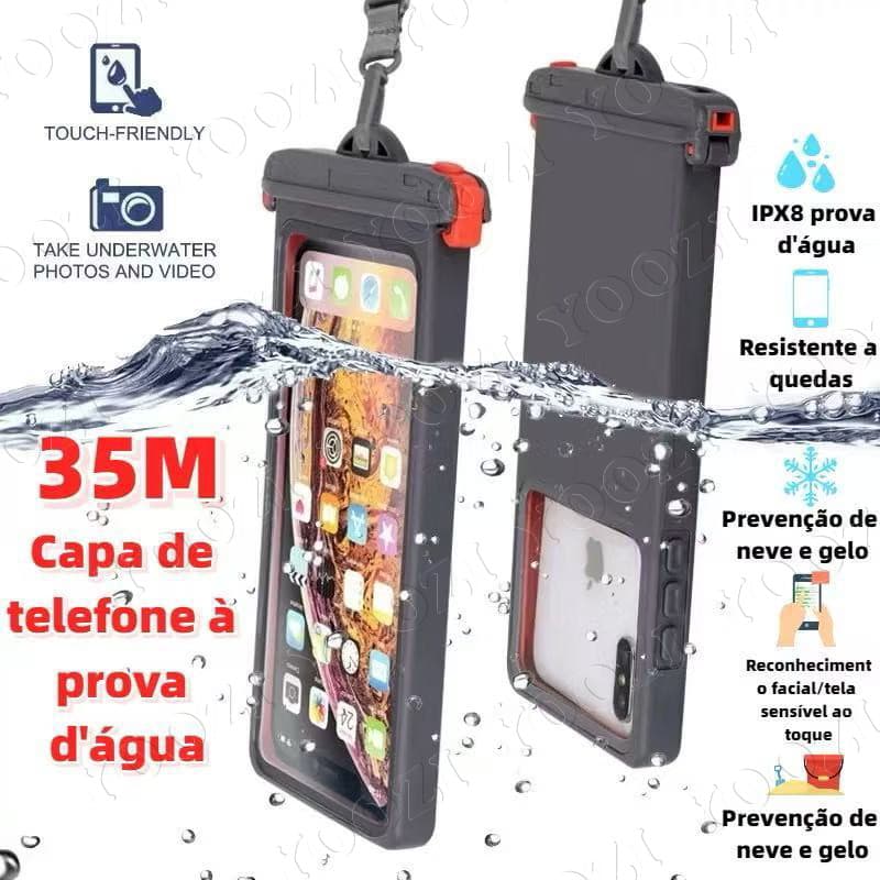 Capa de celular de plástico à prova d'água e resistente a impactos – perfeita para natação e proteção contra chuva