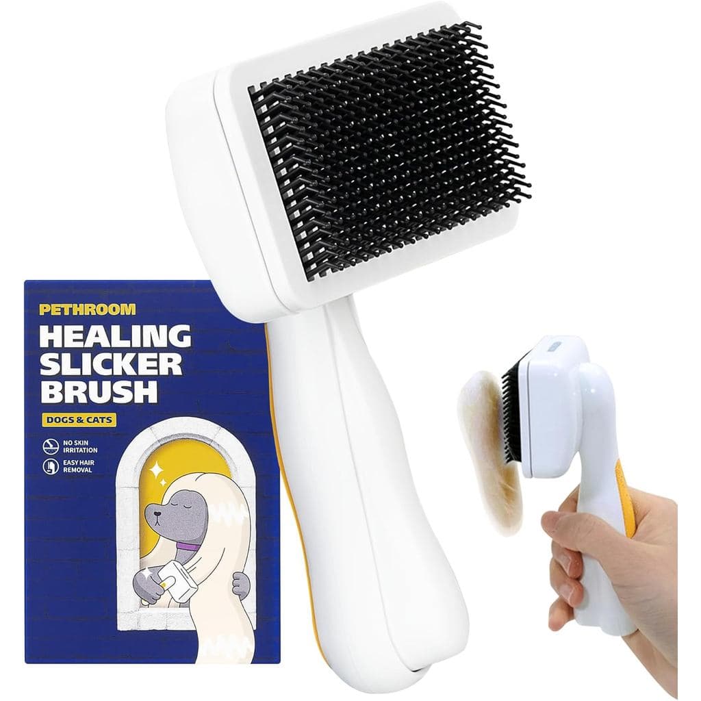 Escova Autolimpante HROOM para Cães e Gatos – Ferramenta Suave para Cuidado e Remoção de Pelos, Remove Nós e Emaranhados