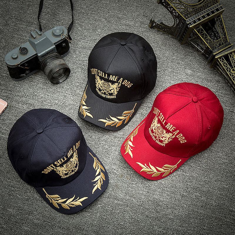 Nova Moda Masculina Boné De Beisebol Dourado Trigo Orelha Lazer Chapéu De Sol Ao Ar Livre Casual Bordado Bonés Preto Esp