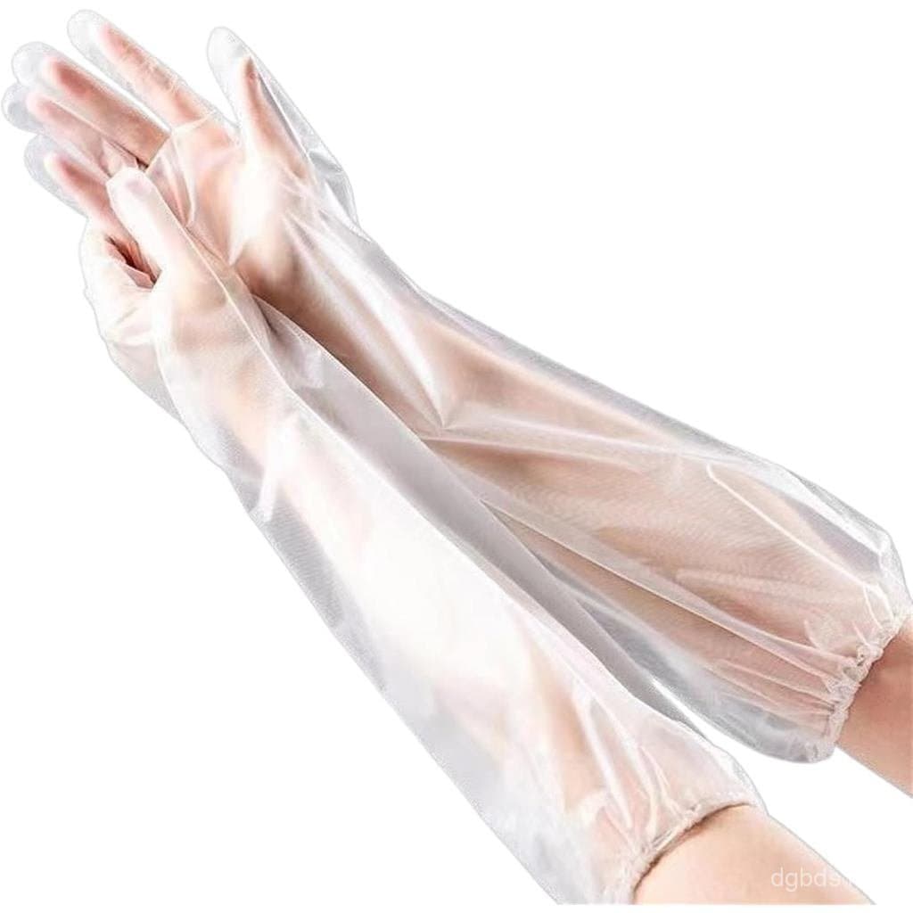 Luvas de limpeza de manga longa Hipifans, 10 peças/conjunto, luvas de borracha protetoras reutilizáveis e impermeáveis,