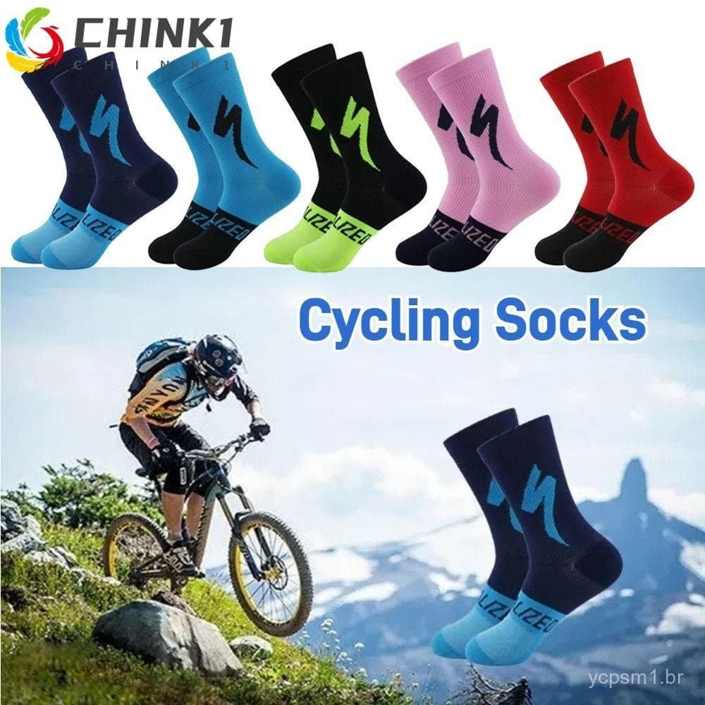 CHINK 1 Par de Meias de Ciclismo, Meias de Ciclismo Resistentes ao Desgaste, Acessórios de Futebol de Alta Qualidade par