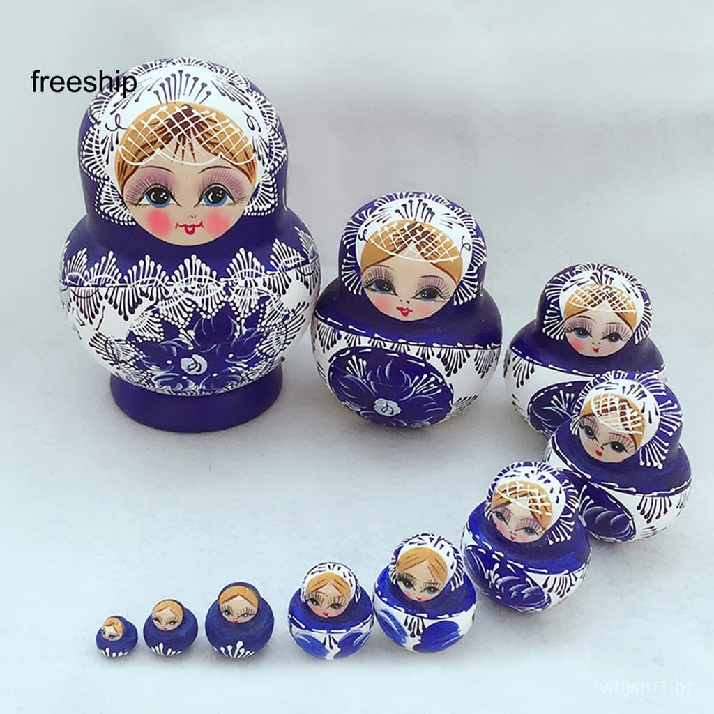 FST-10Pcs/Set Bonecas Russas de Madeira Matryoshka Artesanais Brinquedo Artesanal Decoração para Casa