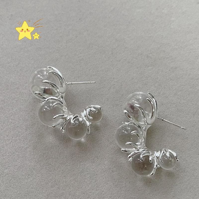 [JBTH] 1 Par De Brincos Fantásticos Com Design De Gelo , Exclusivos Contas Para Mulheres , Brinco De Personalidade , Min