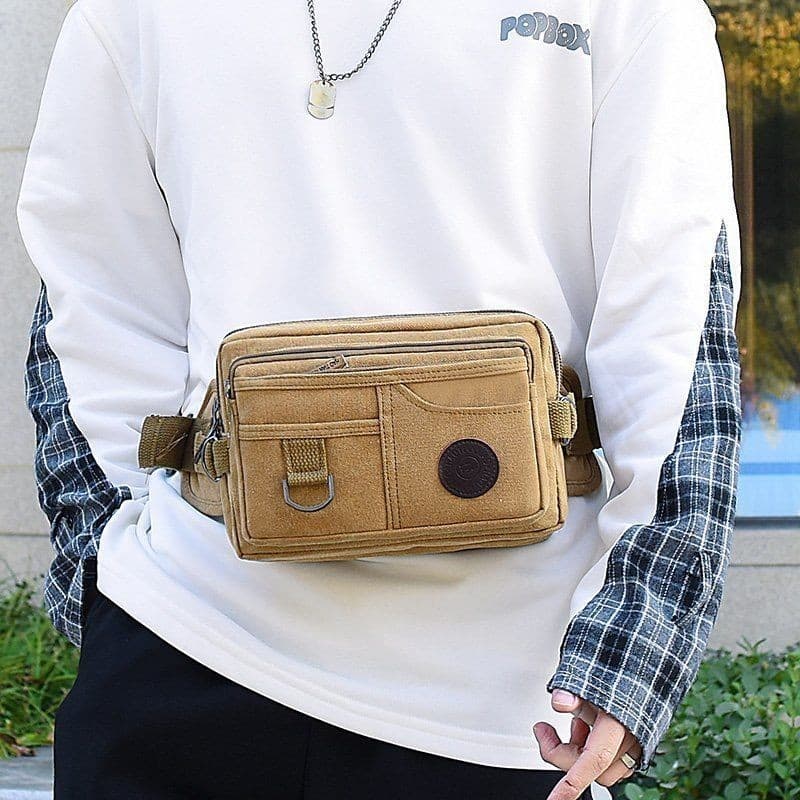 Bolsa de cintura masculina feminina multifuncional de grande capacidade repelente de água resistente ao desgaste Oxford
