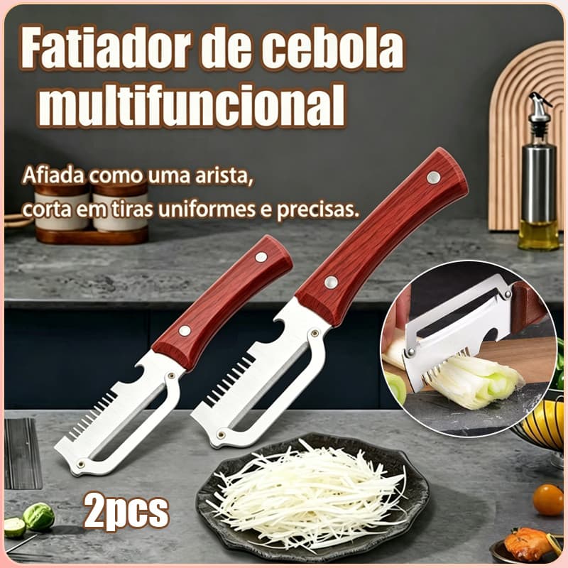 Cortador de Legumes Multifuncional em Aço Inoxidável, Picador de Cebola, Descascador, Fatiador, Cortador de Legumes, Ute