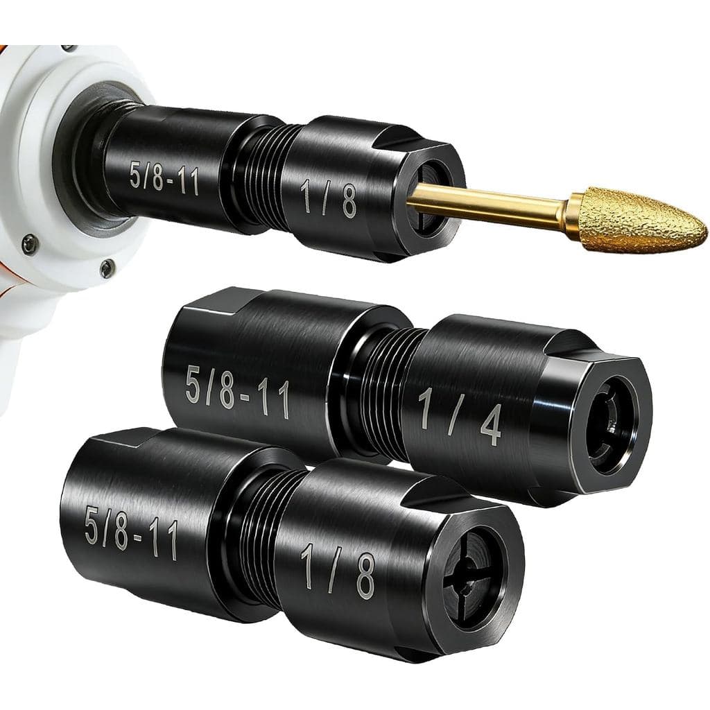 Adaptador de Esmerilhadeira Angular para Esmerilhadeira Retilínea, 2 Peças, Mandril de 5/8”-11 para 1/4" e 1/8", Kit de