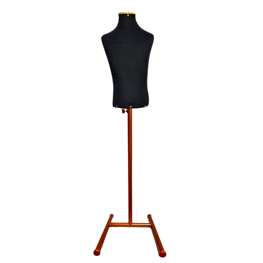 1 Busto Manequim Infantil Forrado Moulage Confecção + Pedestal H Dourado