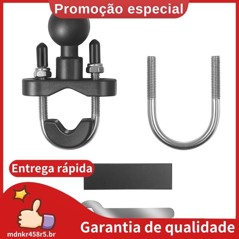 Adaptador De Montagem De Cabeça Esférica Para Guidão De Motocicleta Suporte De Telefone De Moto De Instalação Fácil . md