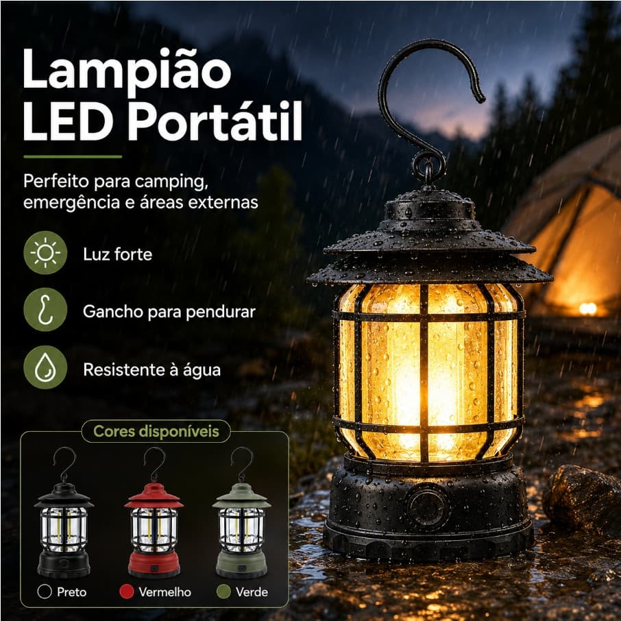 Lâmpada De Emergência LED Portátil Lanterna Recarregável Iluminação Retrô Ajustável Para Camping/Sala