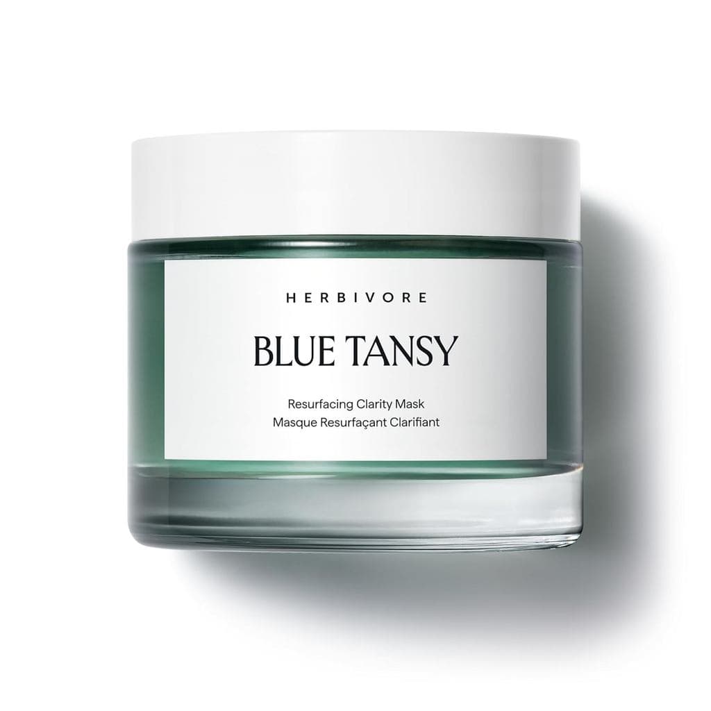 Máscara Refinadora de Poros HERBIVORE Blue Tansy com BHA e Enzimas - Clareia naturalmente acne, manchas e vermelhidão, v