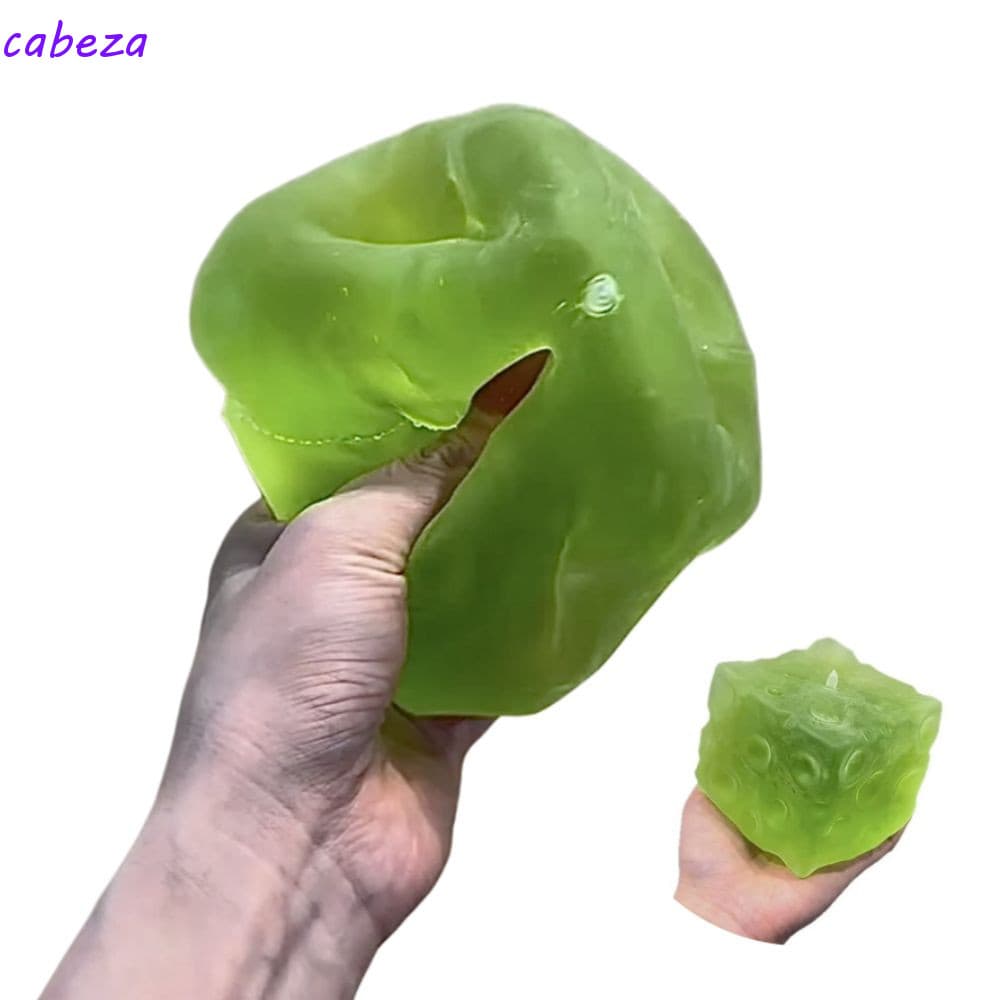 Brinquedo Mole De Queijo CABEZA , Bola De Cubo Fosco Sem Salto Inquietação Sensorial Super Macia Quadrada