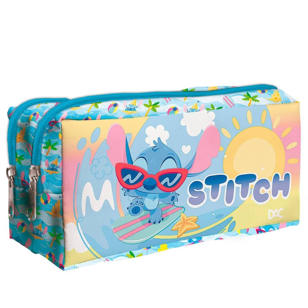 Estojo escolar duplo em poliéster, Stitch, 5458, DAC 1 UN