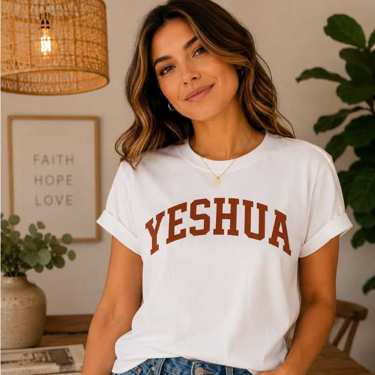 Camiseta Feminina JESUS Cristã Gospel | Camisa Evangélica Estampa YESHUA