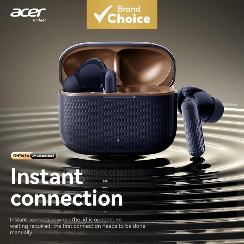 Fones de Ouvido Acer OHR636, Fones Bluetooth com Cancelamento de Ruído ANC, Fones de Ouvido Sem Fio TWS HiFi Tipo-C para