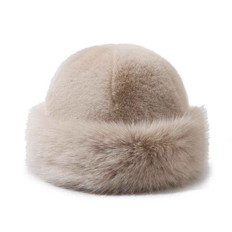 Chapéu de Inverno Feminino Elegante e Quente, de Pelúcia Grossa, Estilo Russo, com Proteção para as Orelhas, Novo Chapéu