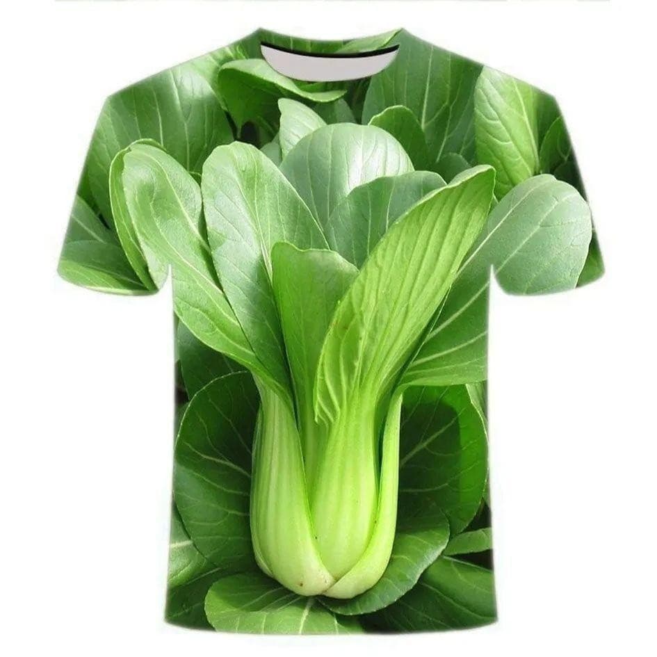 Camiseta Novo Design 2026 Verão Vegetal chili Padrão 3D digital Impresso Para Homens E Mulheres casual Em Torno Do Pesco