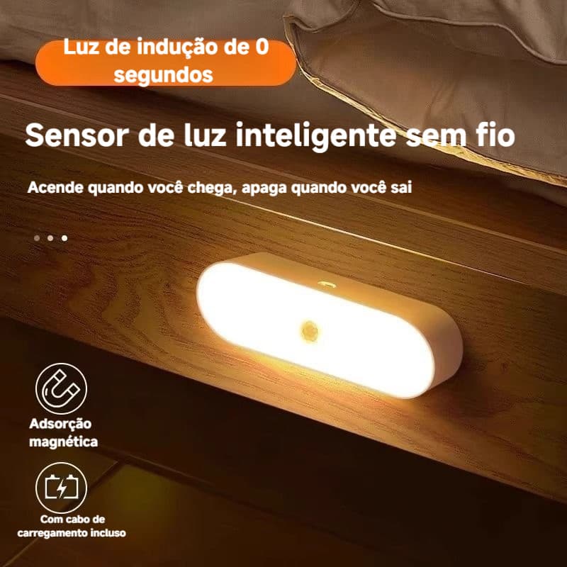 Sensor de luz noturna LED, carregamento sem fio, iluminação ambiente noturna, corredor, luz noturna automática, comutaçã