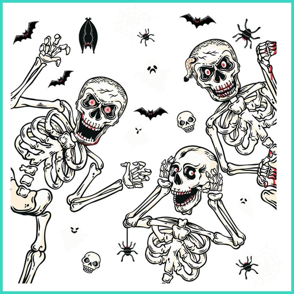 Halloween Crânio Decalque Horror Decoração De Vidro Estático Adere Janela Decalques Para Casa Interior ningchbr