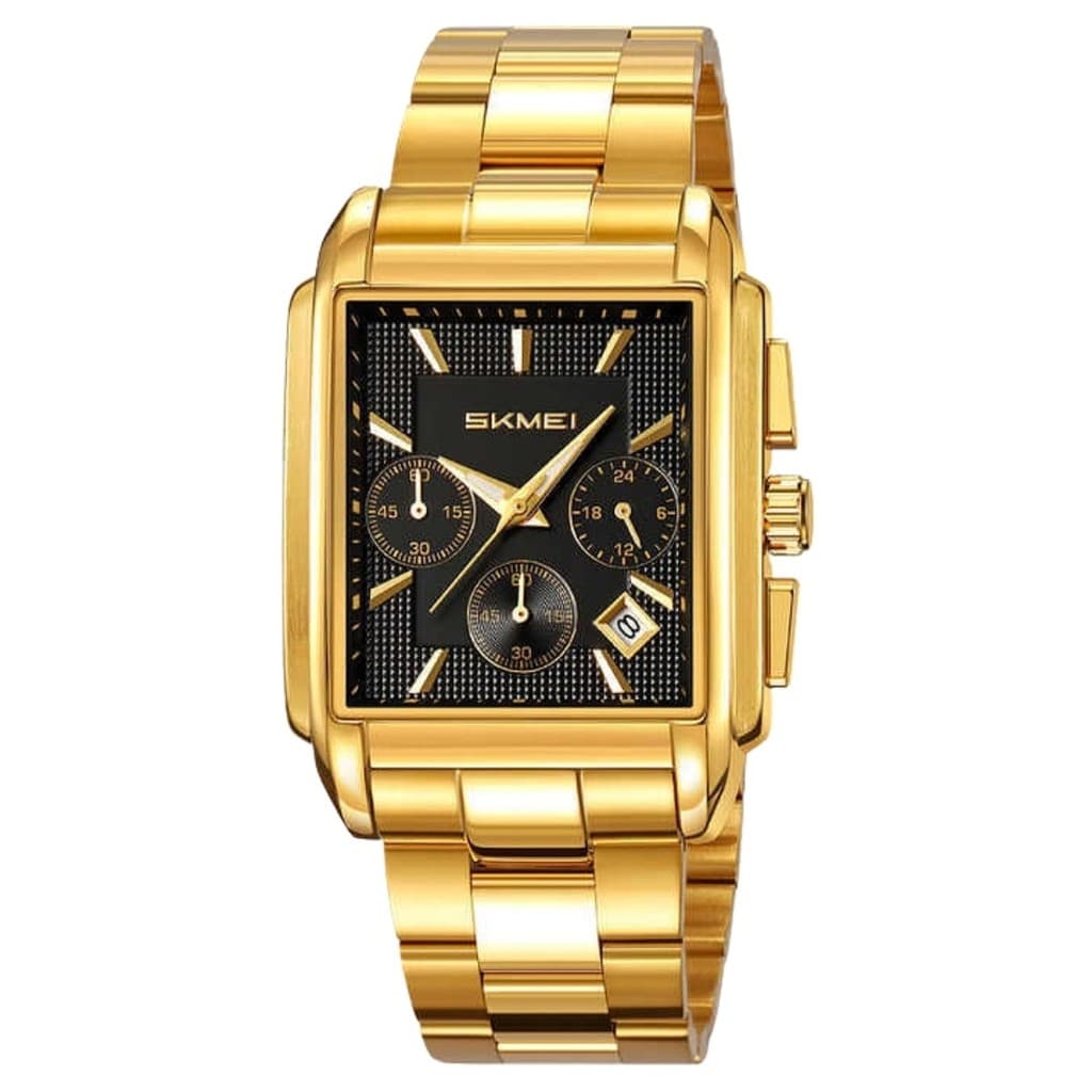 Relógio Cronógrafo Feminino Skmei Analógico 2339 Dourado e Preto, 5ATM, VINTAGE, LUXUOSO, CHARMOSO,