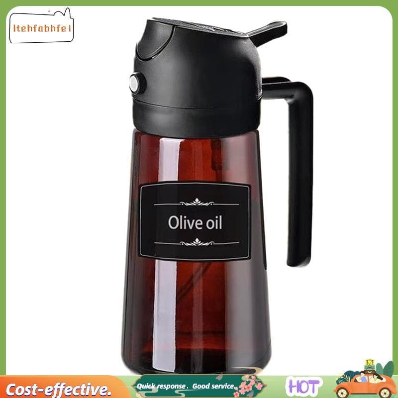 Dispensador E Vaporizador De Óleo De Vidro 2 Em 1 À Prova De Vazamentos-Garrafa De Azeite De 16 Onças/470 Ml Para Cozinh