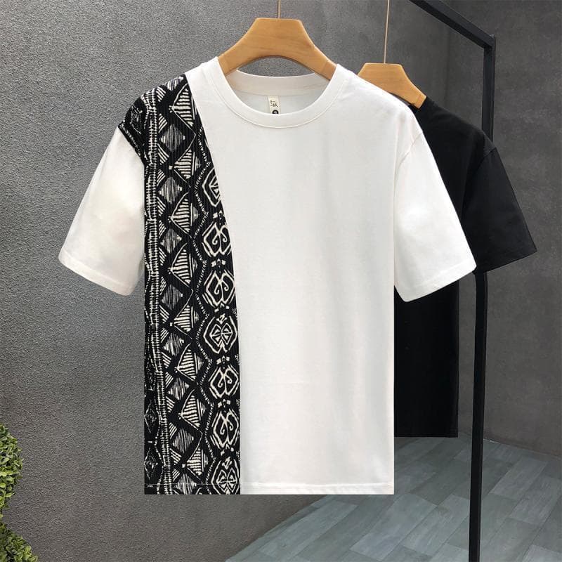 2026 Estilo Quente Costura Em Torno Do Pescoço De Manga Curta Camiseta Masculina Marca Na Moda Bonito Masculino Meia Cor