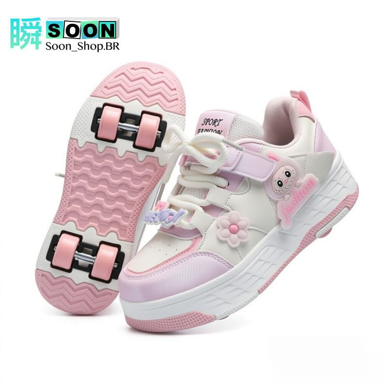 Patins Infantil Meninos meninas crianças sapatos esportivos de quatro rodas patins de rolo de fileira dupla patins