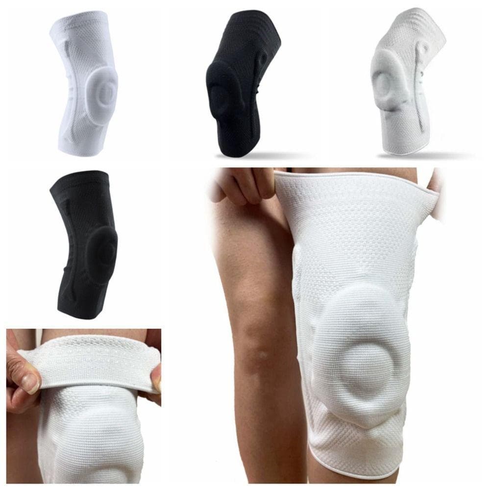 Manga De Joelho , Joelheira De Suporte De Mola De Silicone , Joelheiras Laterais Elásticas De Segurança Esportiva