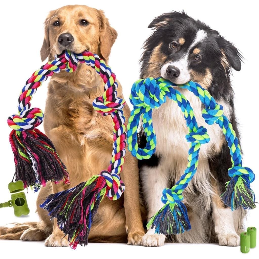 Brinquedos de Corda Resistentes para Cães com Mordida Agressiva, Brinquedos Resistentes para Brincadeiras de Puxar Corda