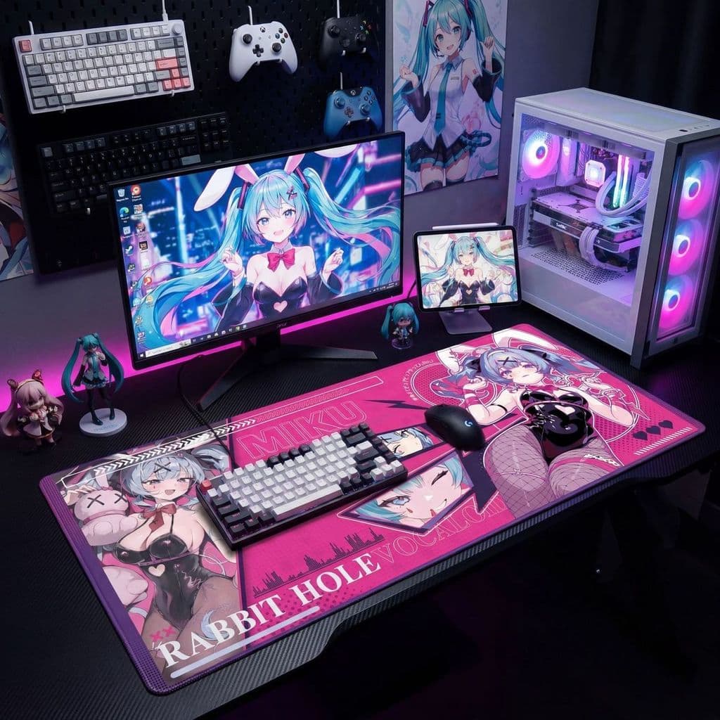 2026 novo produto [Superior Hatsune Miku coelho buraco bidimensional jogo de jogos Anime Mouse pad tamanho grande suave