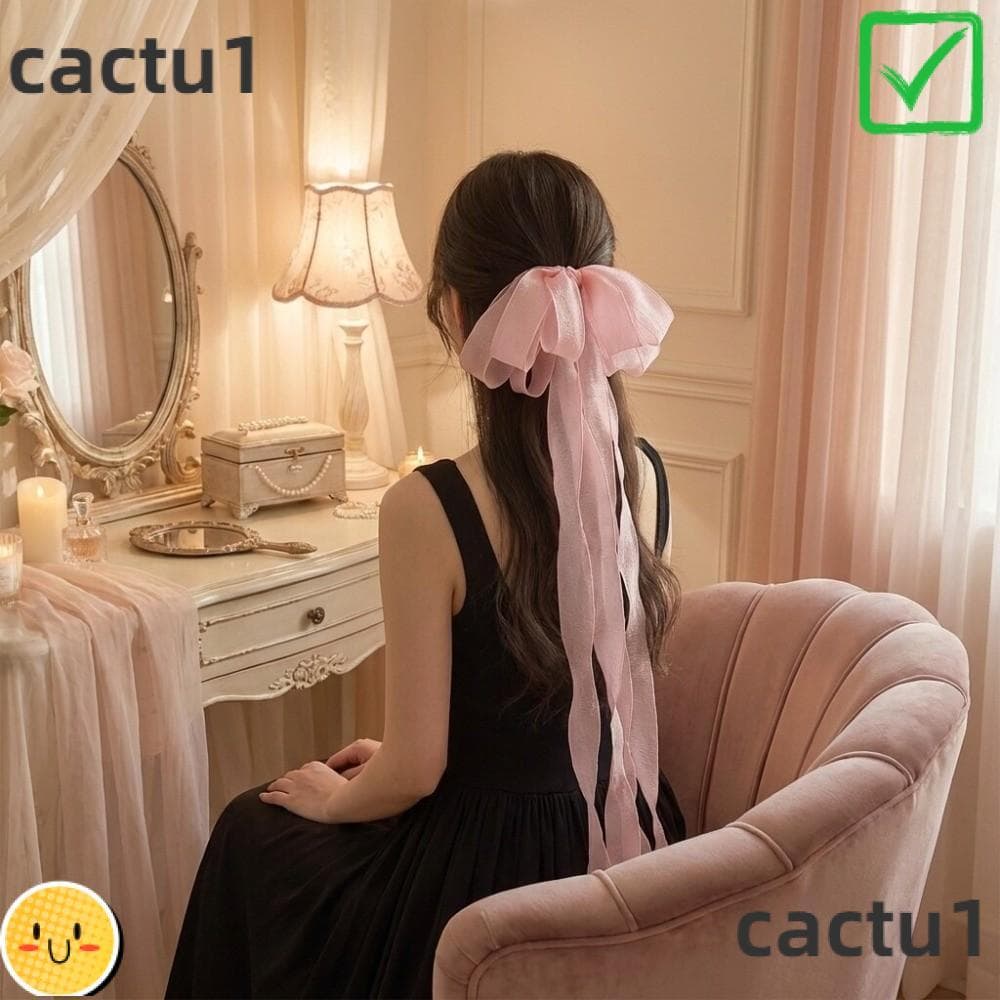 Presilha CACTU , Fita De Malha , Grampos De Cabelo Longos E Grandes Com Laço , Lenço De Cabeça Em Camadas Vintage , Aper