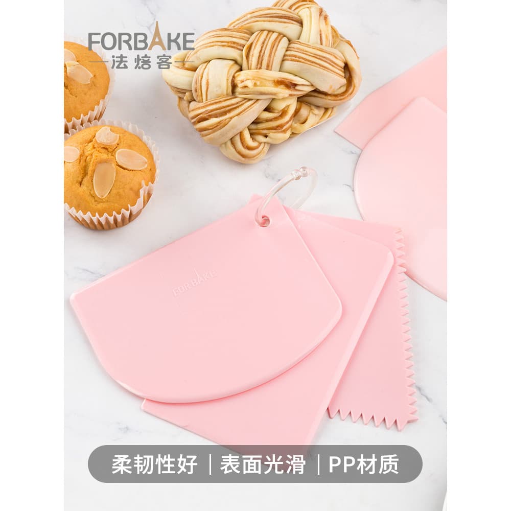 Raspador de plástico para padeiro francês, raspador de creme doméstico, cortador de macarrão, espátula de bolo, cortador