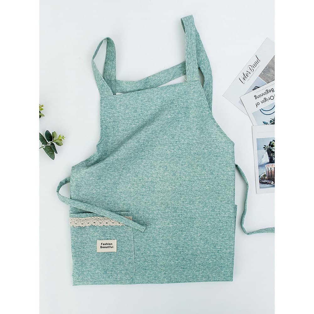 Avental de cozinha doméstica moda feminina à prova d'água à prova de óleo bonito Workwear estilo fino versão coreana coz